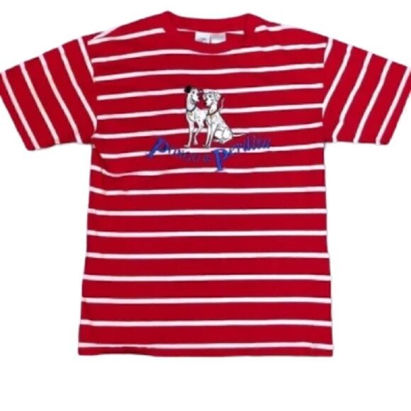 Vintage The Disney Store Red And White Striped Pongo & Perdita Shirt Size M 📦 - Picture 8 of 8